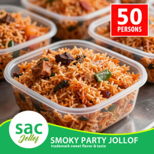 EXCLUSIVE: 50 Persons Smoky Party Jollof Rice + Vegetables Garnish For Your Classic Event