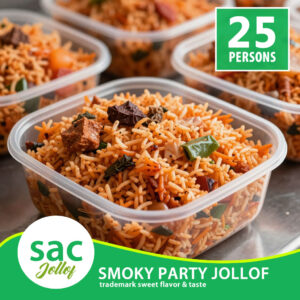 EXCLUSIVE: 25 Persons Smoky Party Jollof Rice + Garnish For Your Classic Event