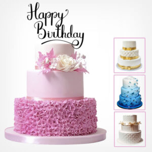 Classic 3 Layer Royal Birthday/Celebration Cake For 50 People, Select Your Design/Color